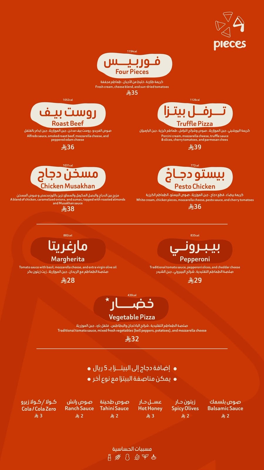منيو فوربيسس 4Pieces